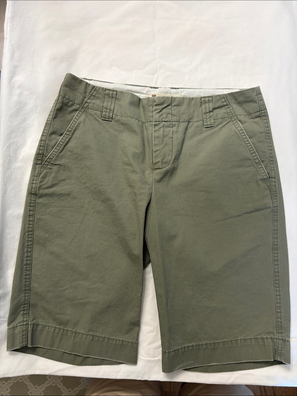 GAP Olive Green Cotton Bermuda Shorts